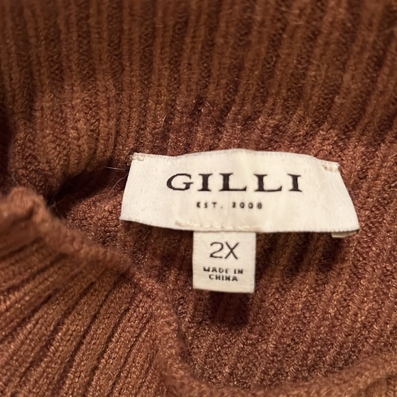Gilli Women’s Sweater Plus Brown Tan Stripe Cropped Women's 2X EUC - Picture 7 of 11